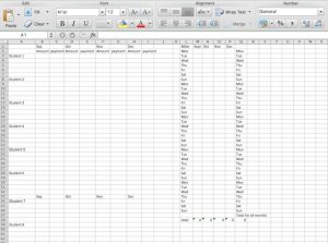 Spreadsheet for tracking your income, payments, and mileage.